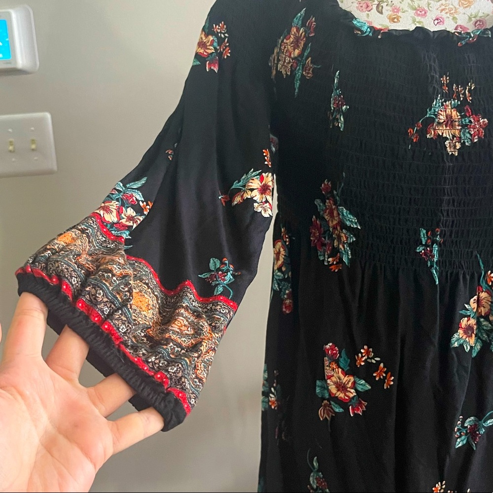 SMOCKED BARDOT DRESS